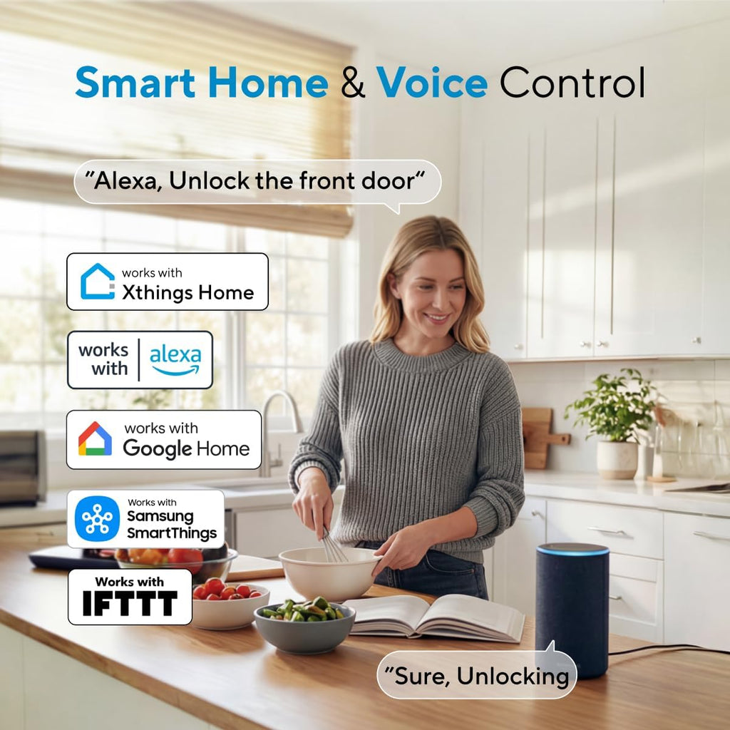 ULTRALOQ U-Bolt Pro WiFi Smart Lock with Handle, Fingerprint Keyless Entry Door Lock Set with Lever, Smart Deadbolt Locks for Front Door, Auto-Lock, Auto Unlock, App Remote Control, ANSI Grade 1