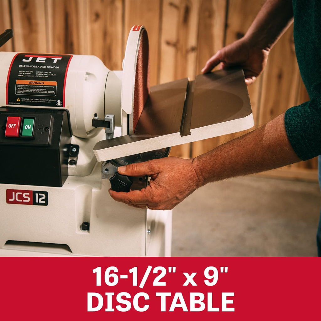 JET 6' x 48' Belt & 12' Disc Sander, Closed Stand, 1-1/2 HP, 115/230V 1Ph (JSG-6CS)