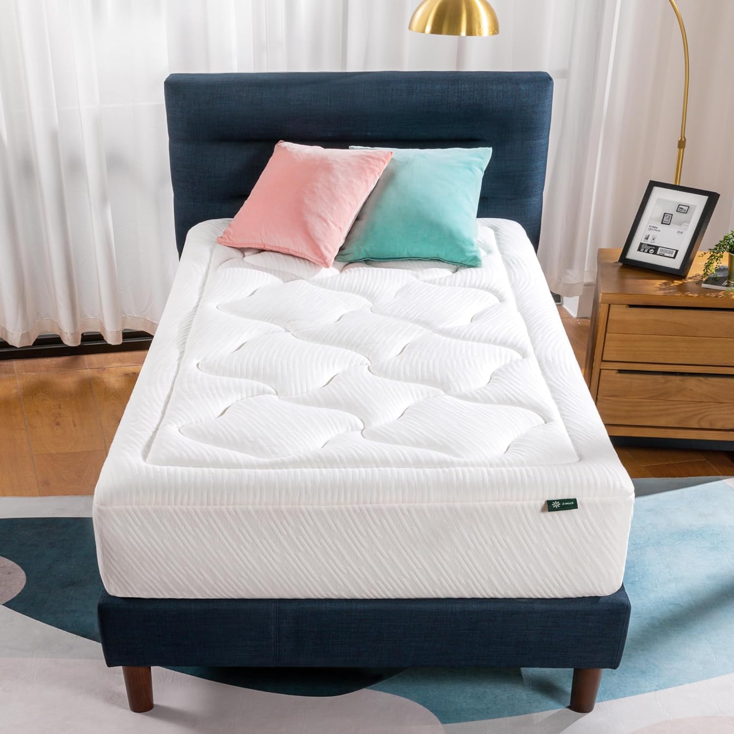 Zinus – Cloud Memory Foam 12 InchMattress / Pressure Relieving Design /Mattress-in-a-Box / OEKO-TEX and CertiPUR-US Certified, Twin, Off White