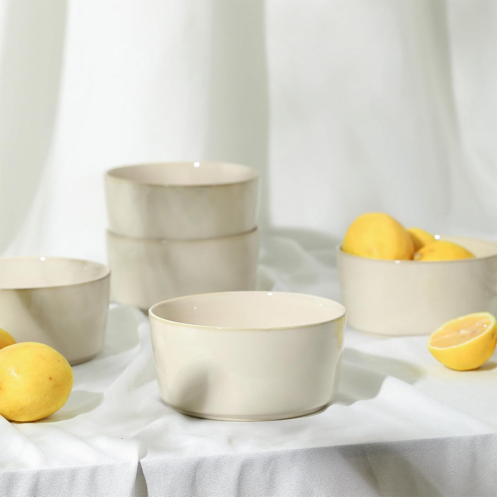 Stone Lain Eden 4-Piece Bowl Set Stoneware, Beige