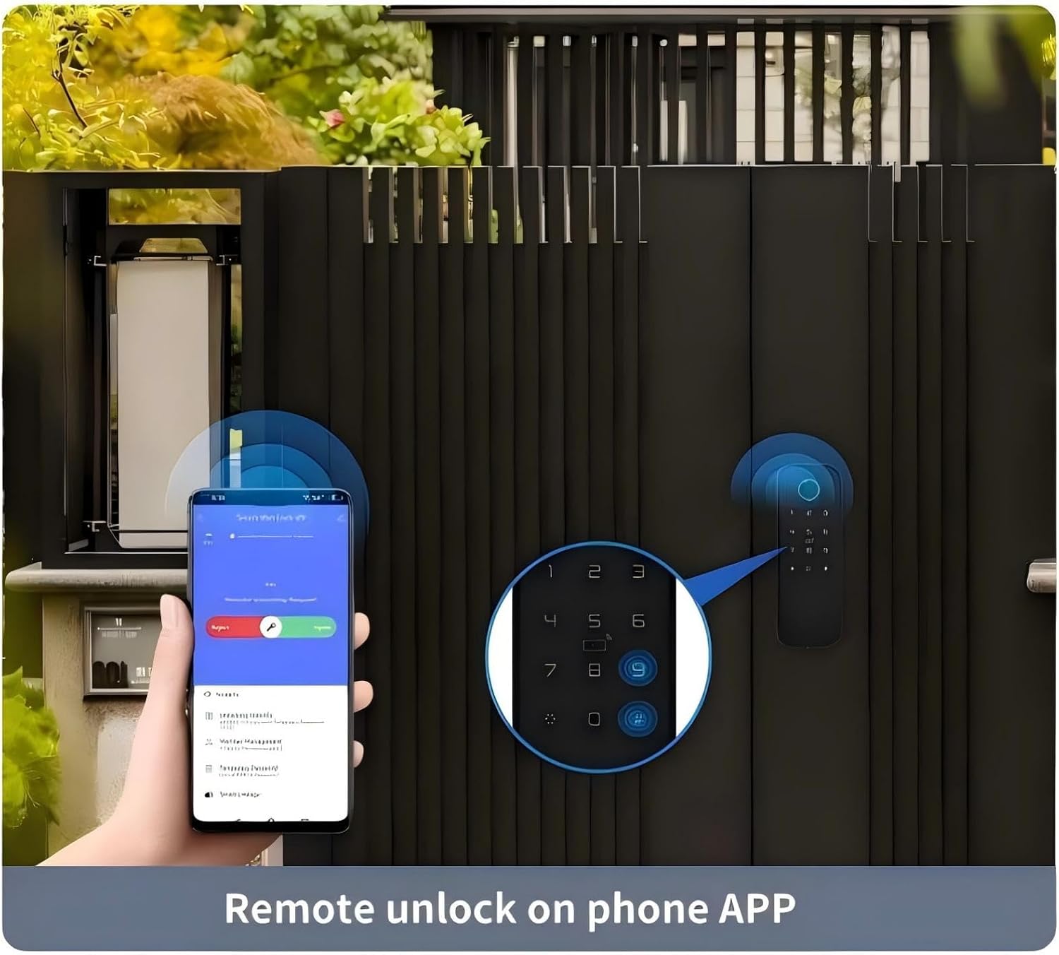 IP66 WiFi Smart Lock,Dual Fingerprint&Card,5-in-1 Yard Gate Lock | IP66 Outdoor Waterproof Smart Lock - Dual-Side Fingerprint & Card Entry - 5-in-1 Garden/Yard Gate Lock with WiFi Tuya App