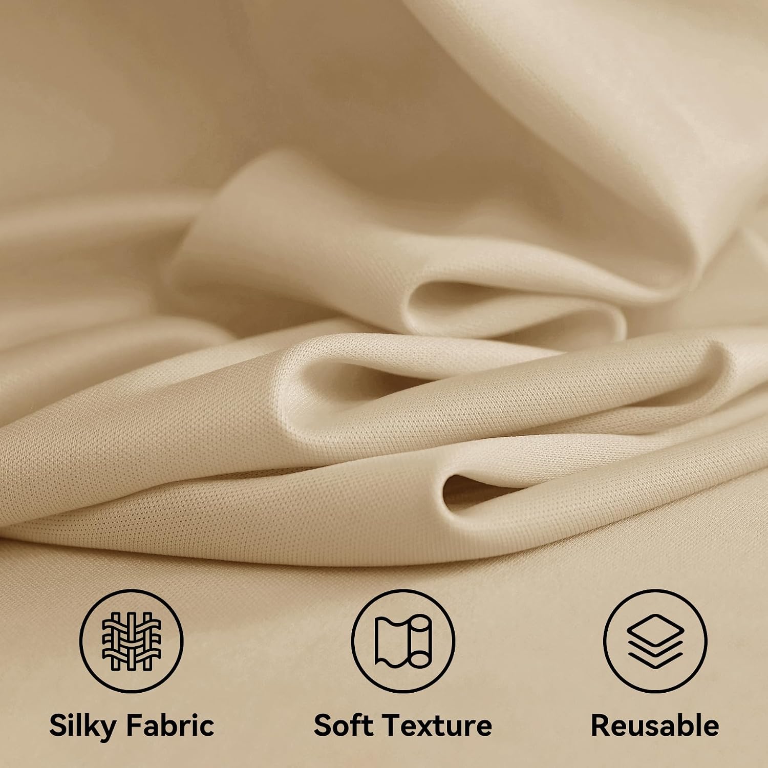 40ftx15ft Champagne Backdrop Curtains for Parties, Wrinkle Free Polyester Photo Backdrop Drapes 8 Panels 15 ft Long Back Drop Cloth for Wedding Birthday Photography Background Party