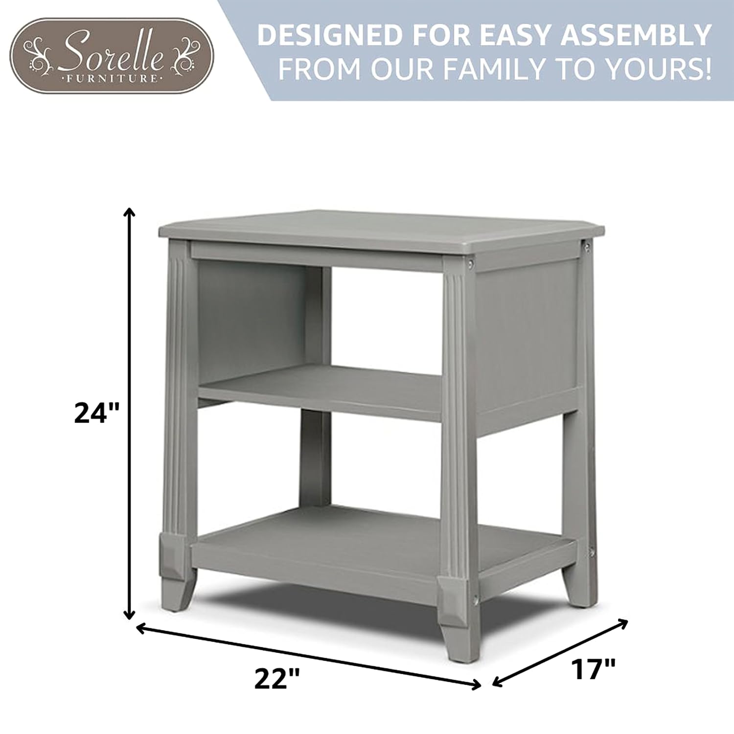 Sorelle Furniture Berkley Baby Dresser – Dresser for Nursery, Kids Bedroom Furniture, Dresser Drawers, Nightstand for Child's Room with Drawers, Nursery Furniture for Infant-Weathered Gray
