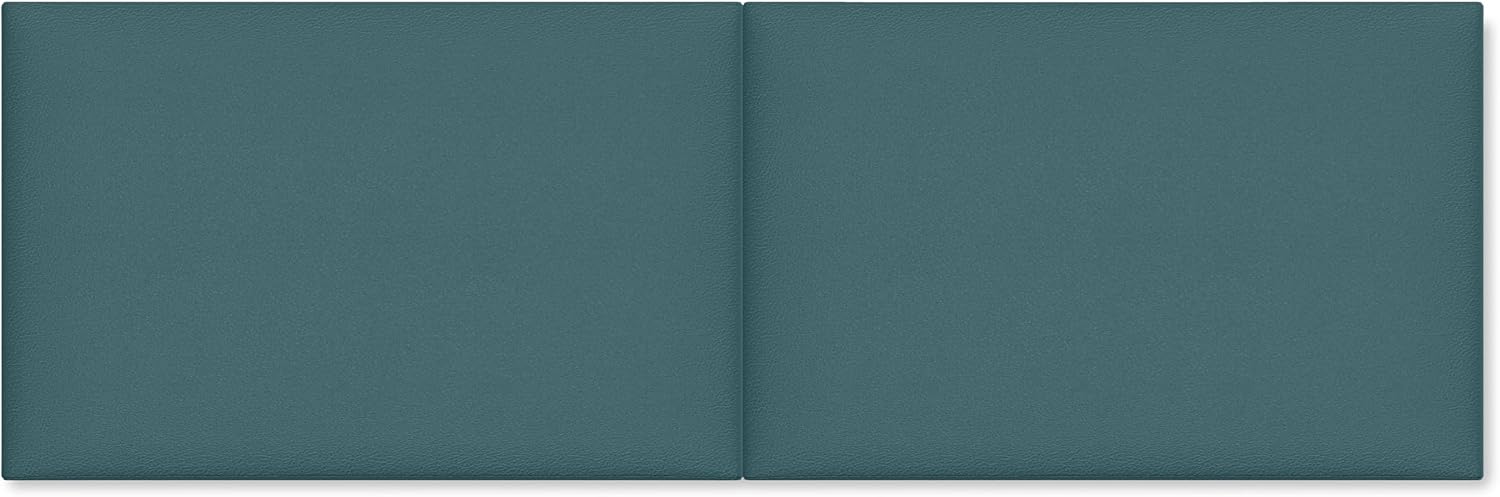Jaxx Panelist Modern Padded Headboard- Set of 2 Wall Mounted Panels (Each 22.5' x 30')- Queen Double Tall, Vegan Leather, Genesis Green