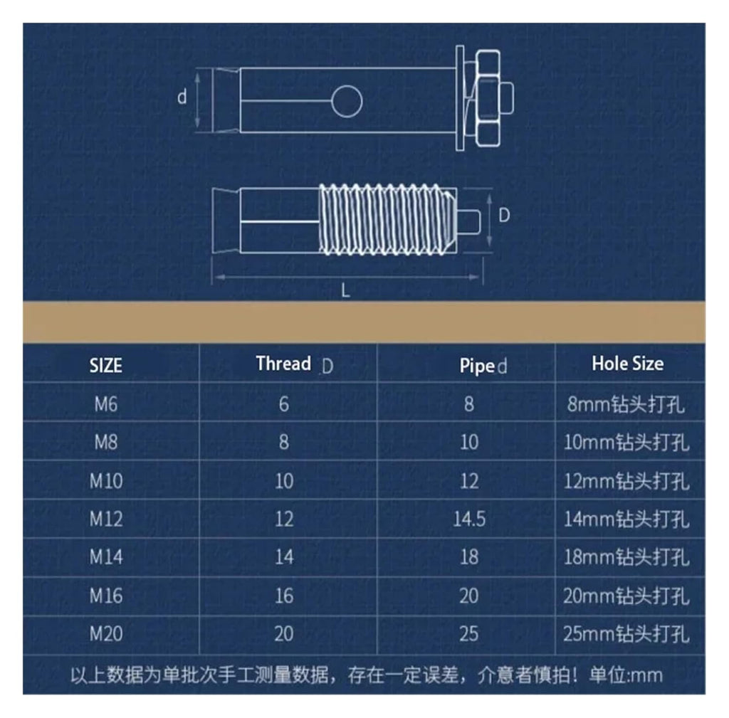Anchor Bolts,Expansion Bolt, M6 - M12 Concrete Anchors Bolts Expansion Hook Bolt 304 Stainless Steel Screws Half-Tooth(150mm,M12 1PC)