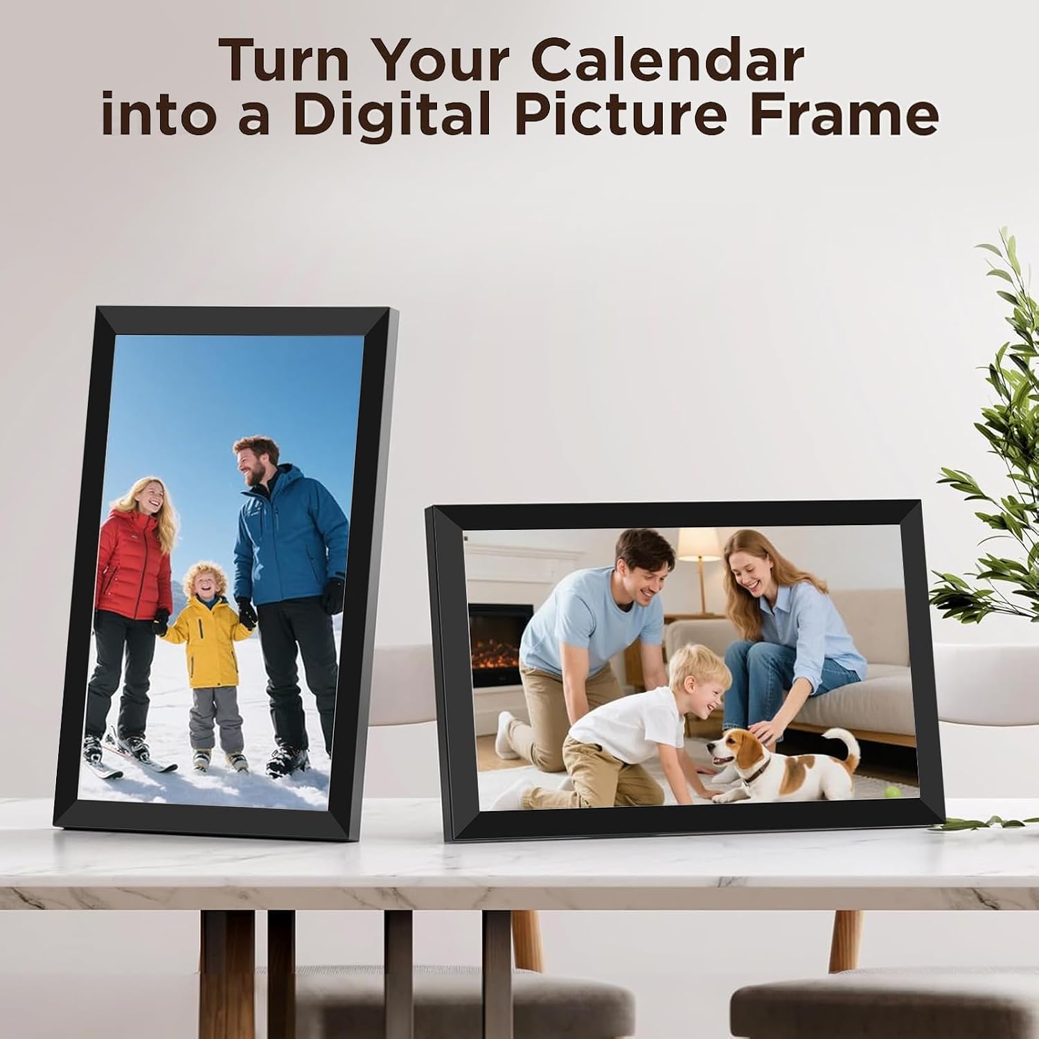 banapoy 10.1in Smart Digital Calendar and Chore Chart, HD Interactive Touchscreen Display Smart Family Planner, Digital Picture Frames, for Family Schedules