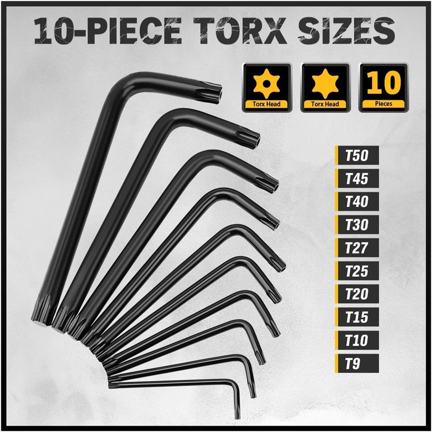 41PC Hex Key Allen Wrench Set Standard SAE(0.028'-3/8') & Metric(0.7mm-10mm) & Torx(T9-T50) in Storage Case