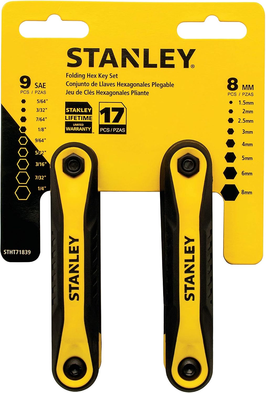 Stanley STHT71839 Folding Metric and Sae Hex Keys, 16-Pack