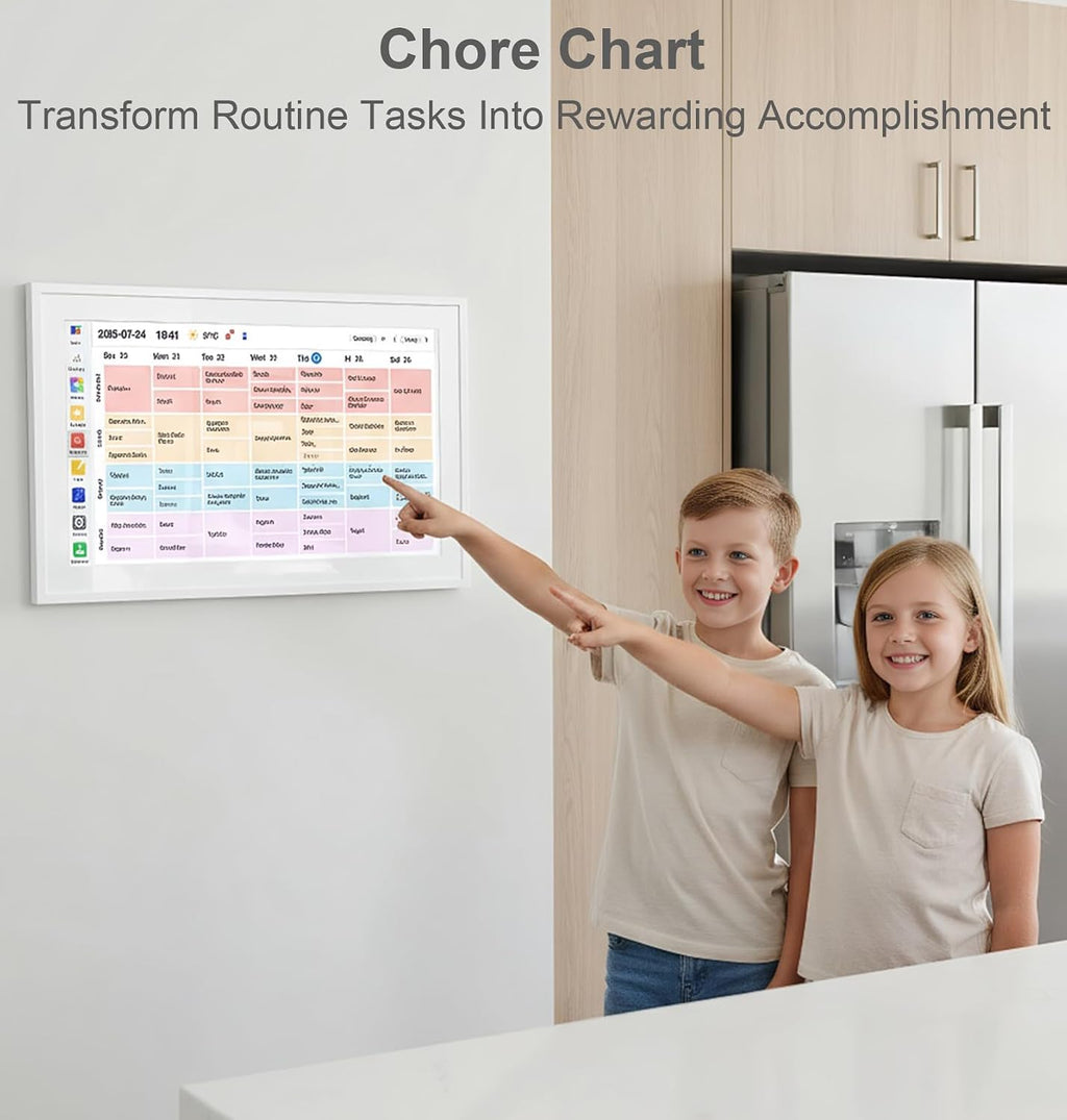 Digital Calendar, 15.6 inch Smart Wall Planner with Touch Screen, Electronic Calendar & Chore Chart Full HD Interactive Display for Family Schedules, Kid Activities Organizer Housework To-do List Reminder