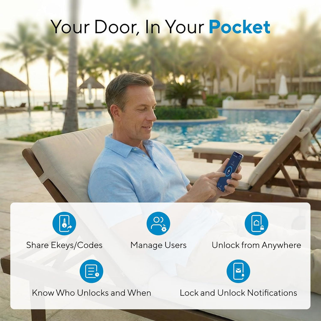 ULTRALOQ Bolt NFC Smart Lock, Tap to Unlock with iPhone and Android NFC, Built-in WiFi Smart Locks for Front Door, App Remote Access, Auto-Lock, Auto Unlock, Works with Apple Home, Alexa, Google