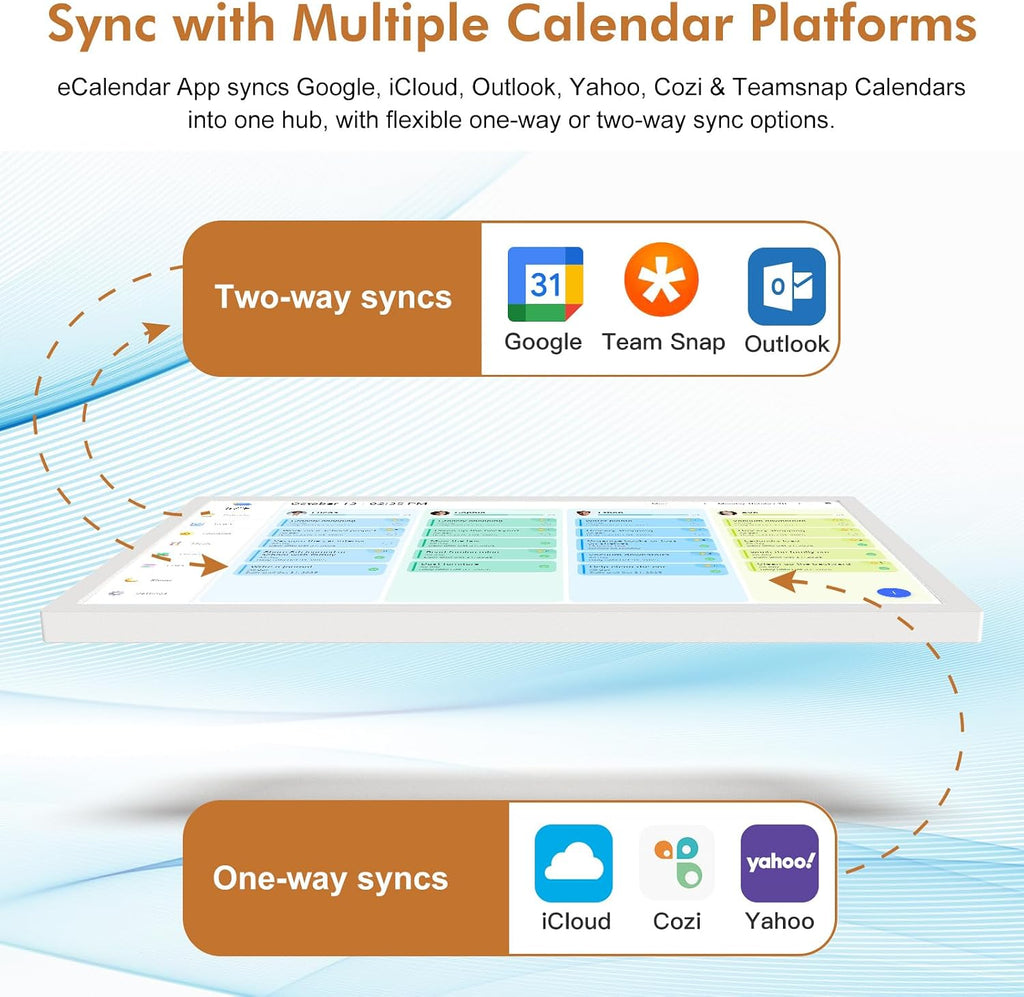 24' Digital Wall Calendar Chore-Chart-for-Planner - Touchscreen Display Smart Calendar for Family Monthly/Weekly Planner, To Do List Notepad, Streamline Household Organization, Desk Mount Included