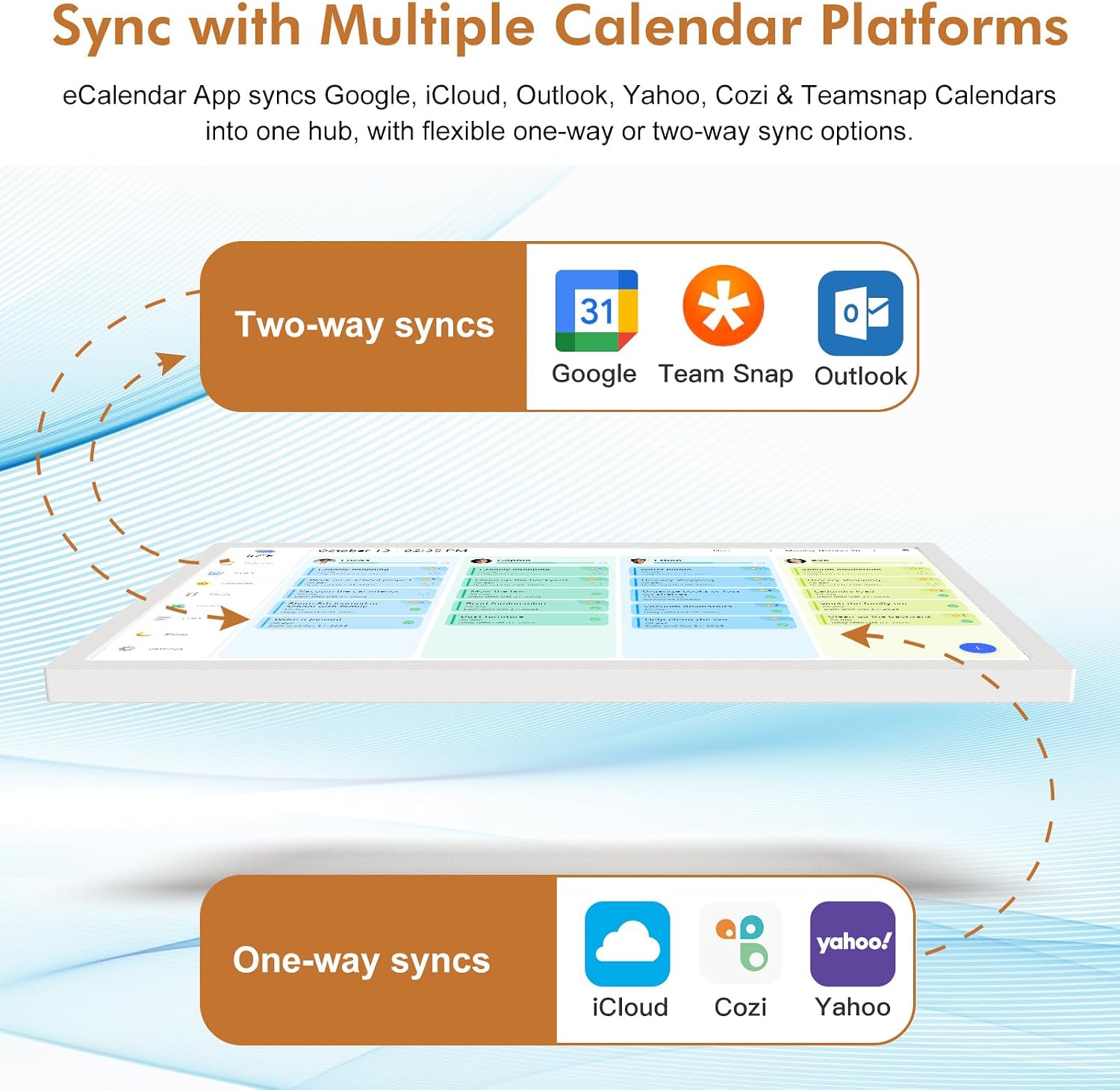 24' Digital Wall Calendar Chore-Chart-for-Planner - Touchscreen Display Smart Calendar for Family Monthly/Weekly Planner, To Do List Notepad, Streamline Household Organization, Desk Mount Included