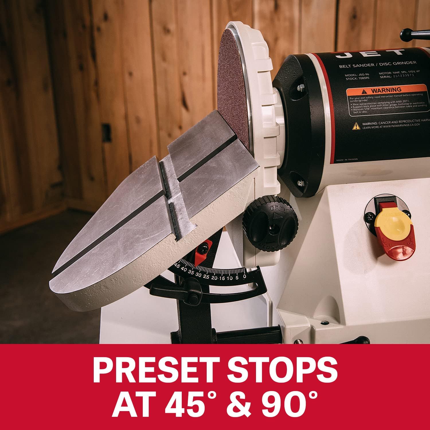 JET 6' x 48' Belt & 9' Disc Sander, Closed Stand, 3/4 HP, 115V 1Ph (JSG-96CS)