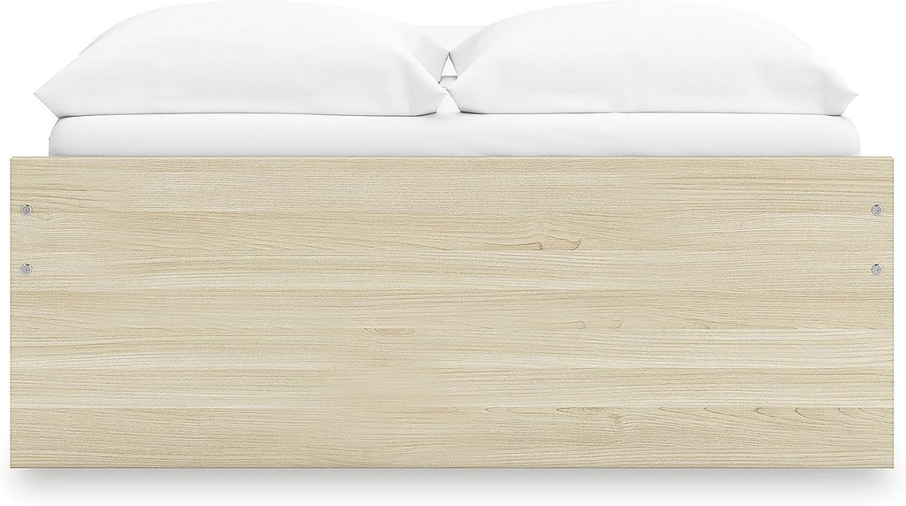 Signature Design by Ashley Onita Scandinavian 4-Drawer Full Platform Bed with 2 Side Storage, Foundation or Box Spring Not Needed, Light Brown