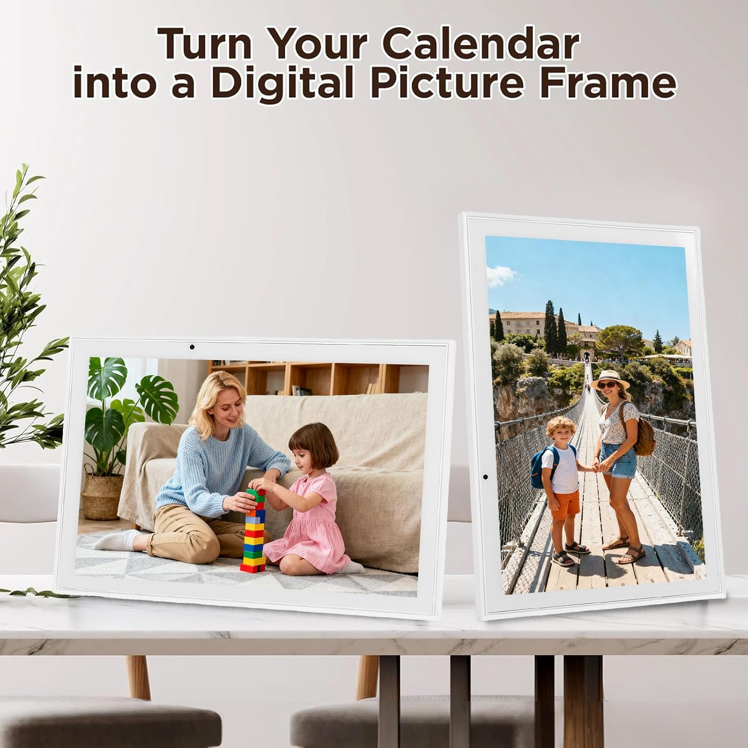 Zunate 10.1 Inch Smart Digital Calendar with HD Touchscreen, Smart Family Planner and Chore Chart, Electronic Photo Frame with WiFi Sync, Desktop Wall Mount (1)