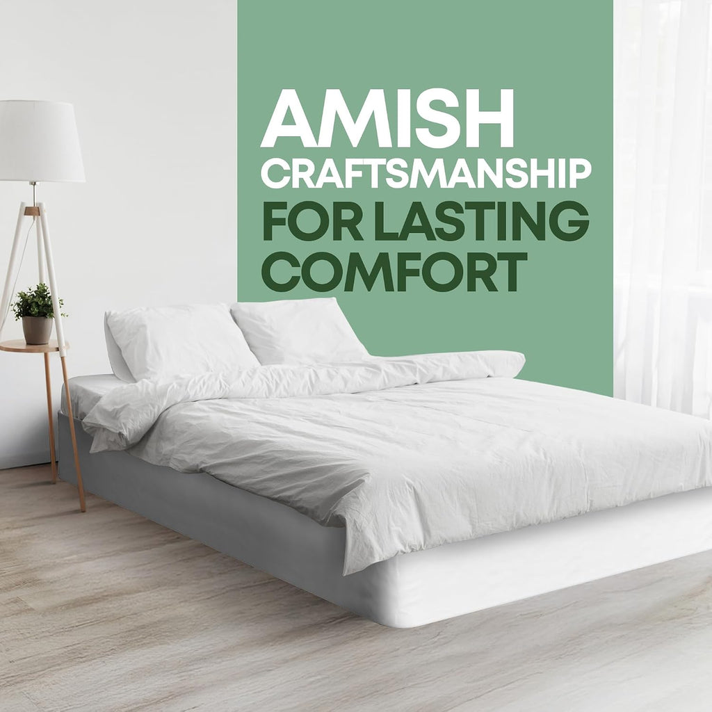 Greaton, 10' King Box Spring Only for King Size Bed – Amish-Made in The USA – Solid Wood Mattress Foundation with Stable & Quiet Support – Flat-Packed & Easy Assembly