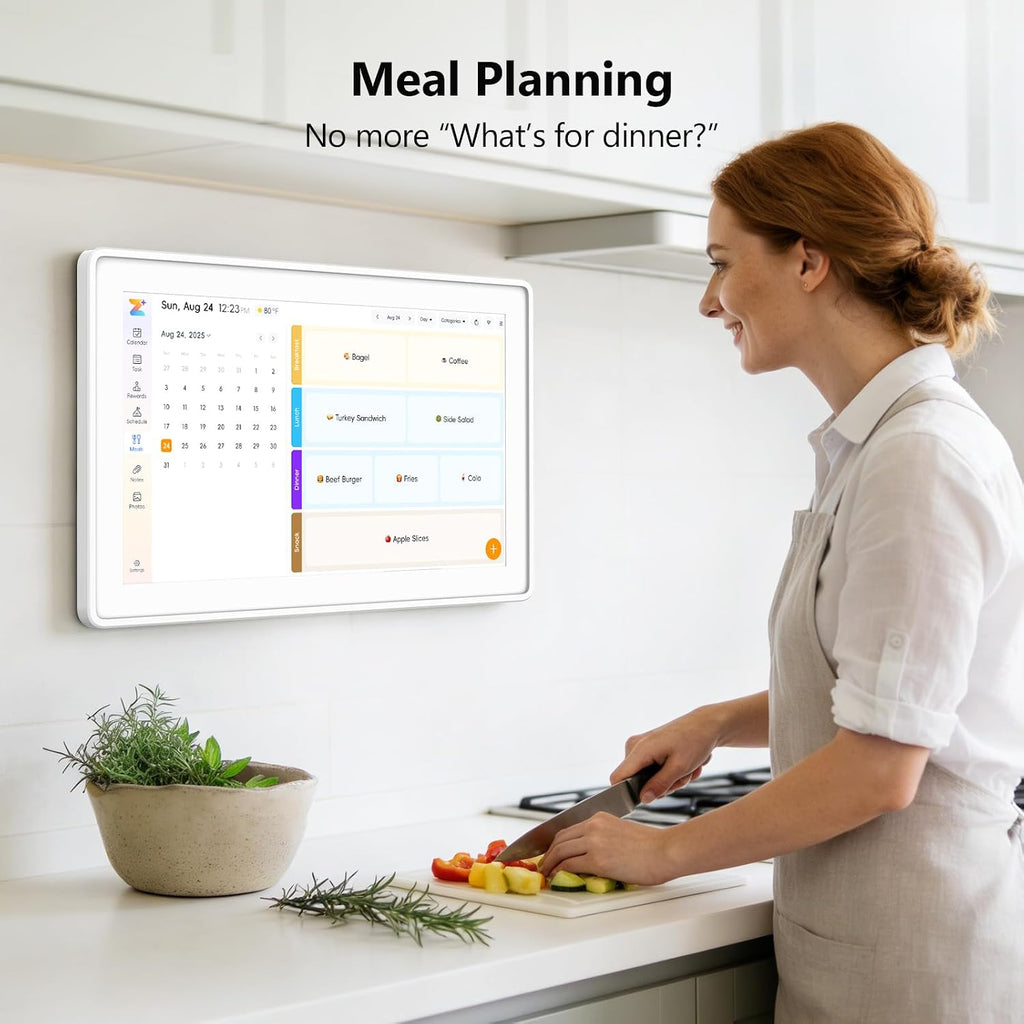 Kinstone 15.6' Digital Calendar, No Subscription Smart Wall Planner, Digital Photo Frame, Interactive Touchscreen Display with Sync for Chore Chart, Meal Planner, Task&Reward, Wall & Desk Mountable