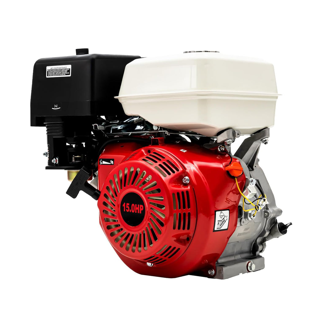 Gas Engine 15HP, 420CC Gas Powered 4 Stroke Multi-Use Engine Pull Start Air Cooled (15HP, 420CC, Red)