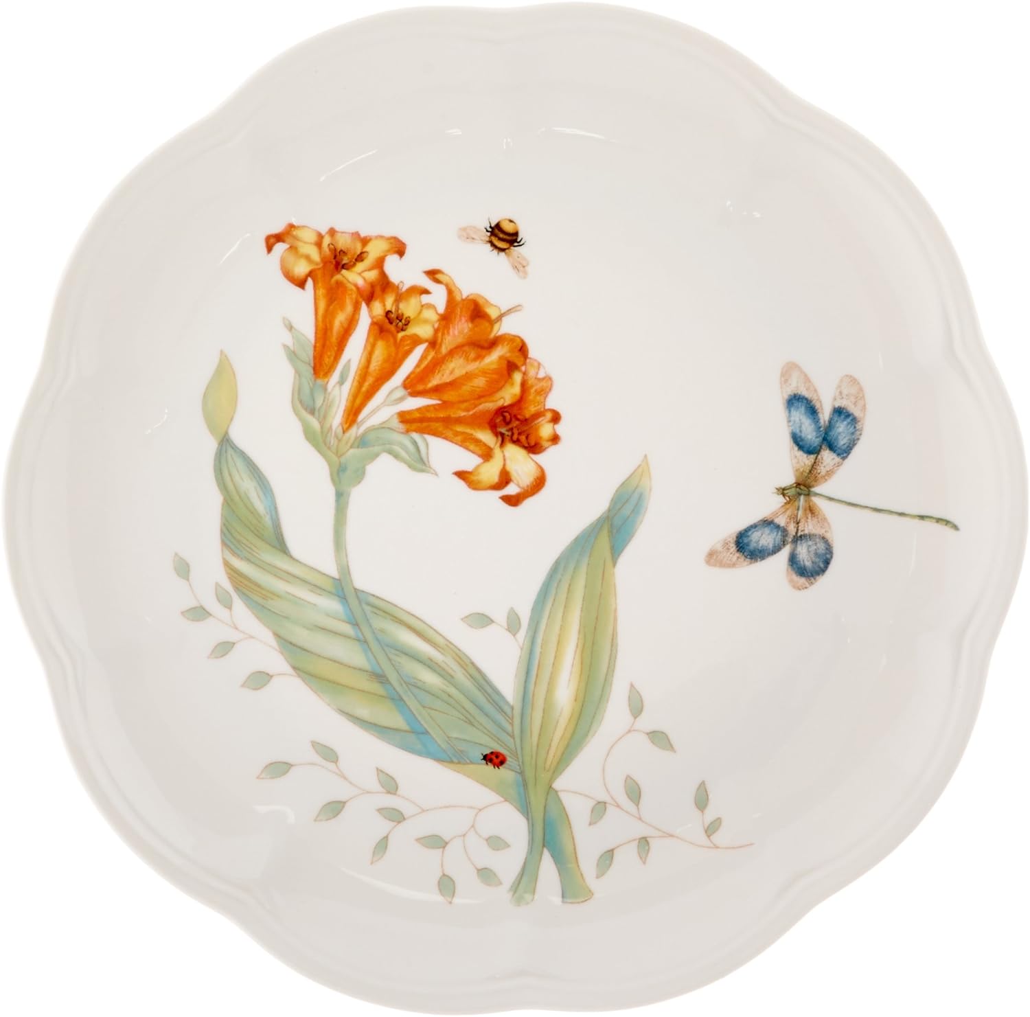 Lenox Dinnerware Set, Butterfly Meadow 18-Piece Set, Service For 6, White Porcelain, Butterfly And Flower Designs, Plates And Bowls Sets, Dishwasher Safe, Home & Kitchen (Assorted, 18 Pieces)