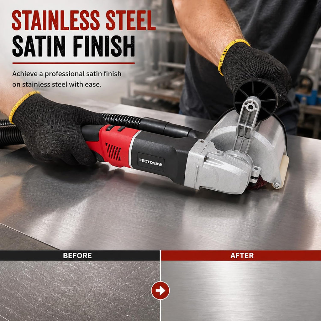 1380W Dustless Drum Burnishing Polisher, 6-Speed Variable Surface Conditioning Machine for Rust Removal, Paint Stripping, Stainless Steel Satin Finishing & Wood Restoration
