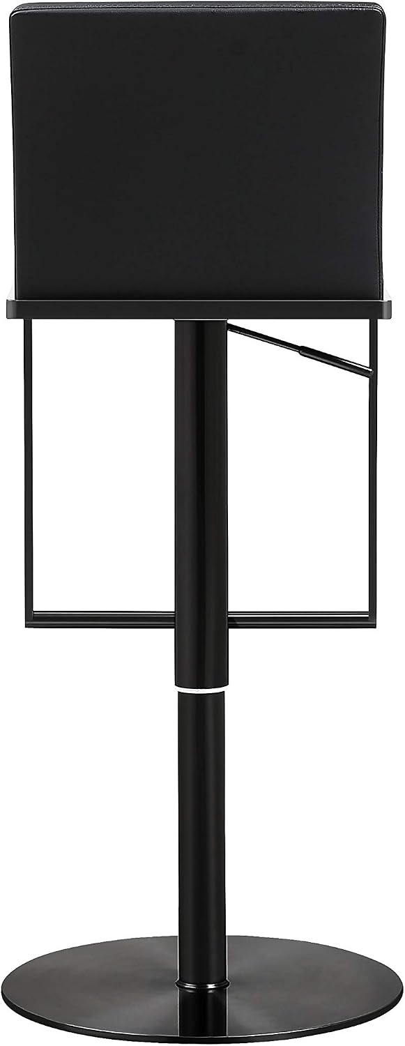 Tov Furniture Amalfi Black Performance Vegan Leather on Black Stool
