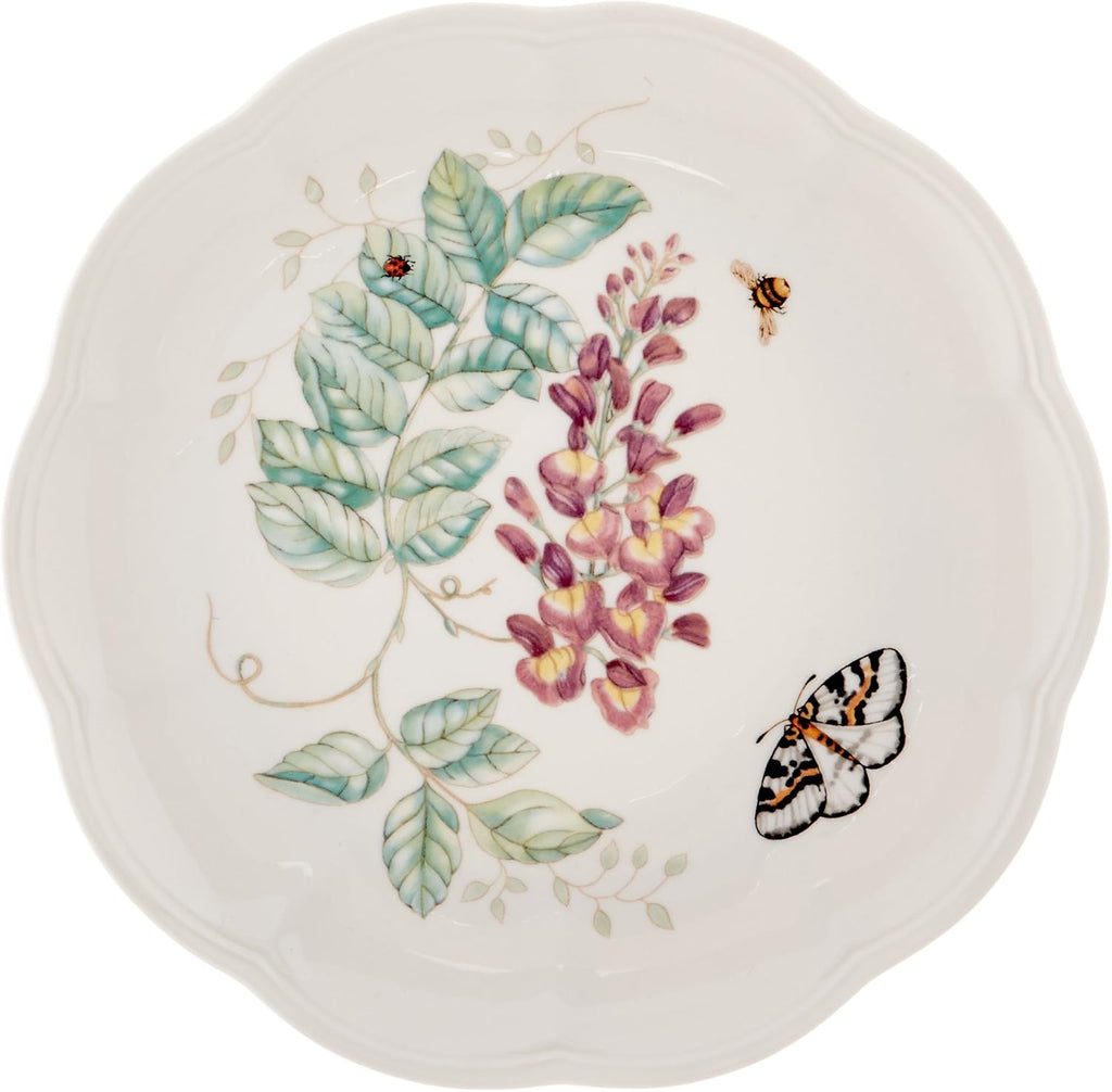 Lenox Dinnerware Set, Butterfly Meadow 18-Piece Set, Service For 6, White Porcelain, Butterfly And Flower Designs, Plates And Bowls Sets, Dishwasher Safe, Home & Kitchen (Assorted, 18 Pieces)