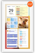 Apolosign 21.5-inch Digital Calendar & Smart Family Wall Planner, No Subscription, Calendar & Dashboard Dual-Mode System, Shared Touchscreen Display with Calendar Sync, Chore Charts & Family Scheduling Hub (White)