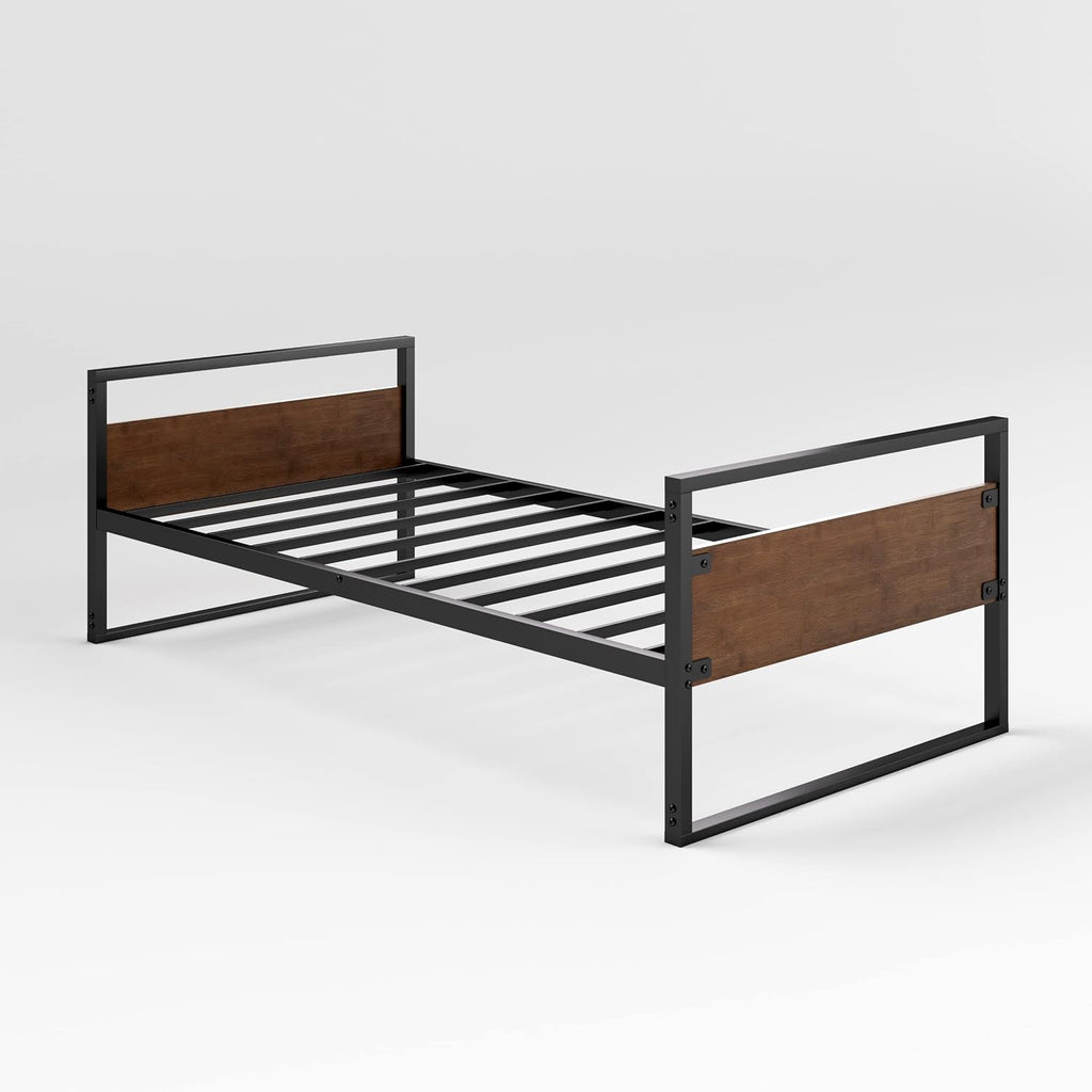 ZINUS Suzanne Bamboo and Metal Daybed, Mattress Foundation with Steel Slat Support, Easy Assembly, Twin, Chestnut Brown
