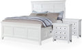 Furniture of America Zinnia Transitional Storage Wood 3-Piece Bedroom Set, Bed and 2 Nightstands, Full-Size, White