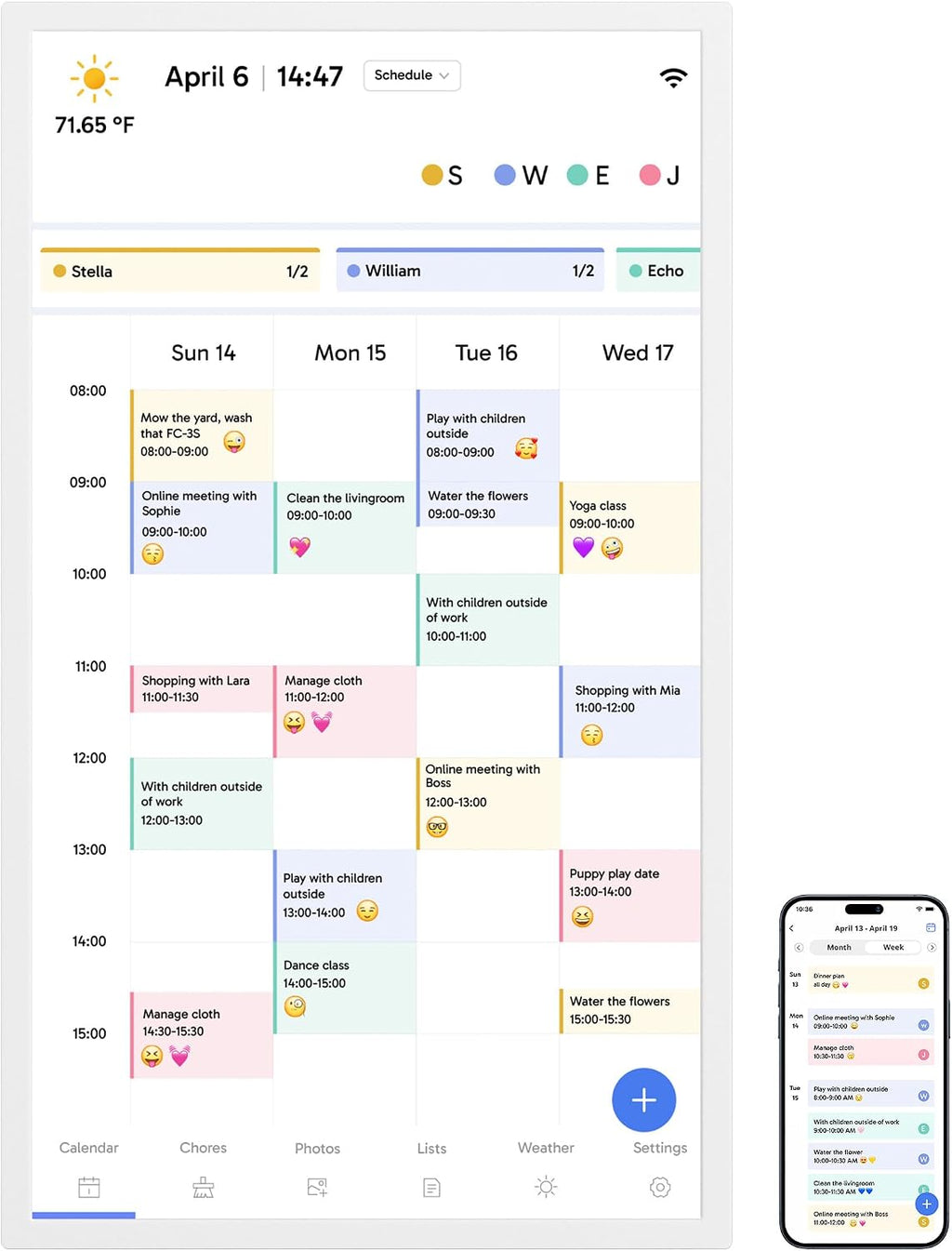Dragon Touch 32' Digital Calendar Chore Chart – 1080P Full HD Interactive Touchscreen, Smart Family Planner, Hearth Display Digital Calendar Wall & Desk Mountable for Seamless Scheduling