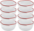 Sterilite Ultra-Seal 8.1 Qt Bowl, Large Airtight Food Storage Container, Latching Lid, Microwave and Dishwasher Safe, Clear With Red Gasket, 8-Pack