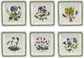 Portmeirion Botanic Garden 7' Square Plates - Set of 6 | Assorted Floral Motifs | Porcelain | Chip Resistant Glaze | Dishwasher, Microwave, Freezer, Oven Safe