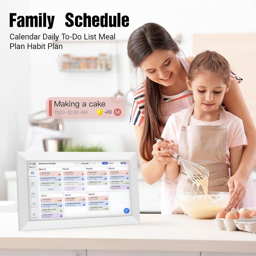 15.6'' Digital Calendar Wall Touch Screen, 1920 * 1080P Electronic Smart Calendar, Digital Picture Frame, Daily Weekly and Monthly Planner, Electronic Chore Chart, White Elephant Gifts for Women, Mom, Teacher, Grandma