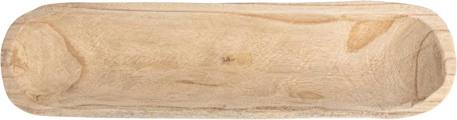 Creative Co-Op Paulownia Wood Oval Bowl | Brown | 22.75' L x 6' W x 3.25' H | (Pack of 4)