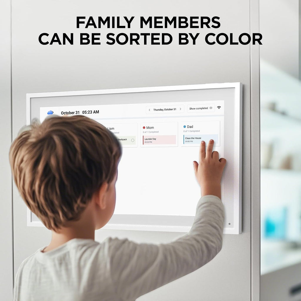 Mezed 15.6' Smart Digital Calendar, Meal Schedule, Duty Chart, HD Smart Touch Screen Home Interactive Electron Calender