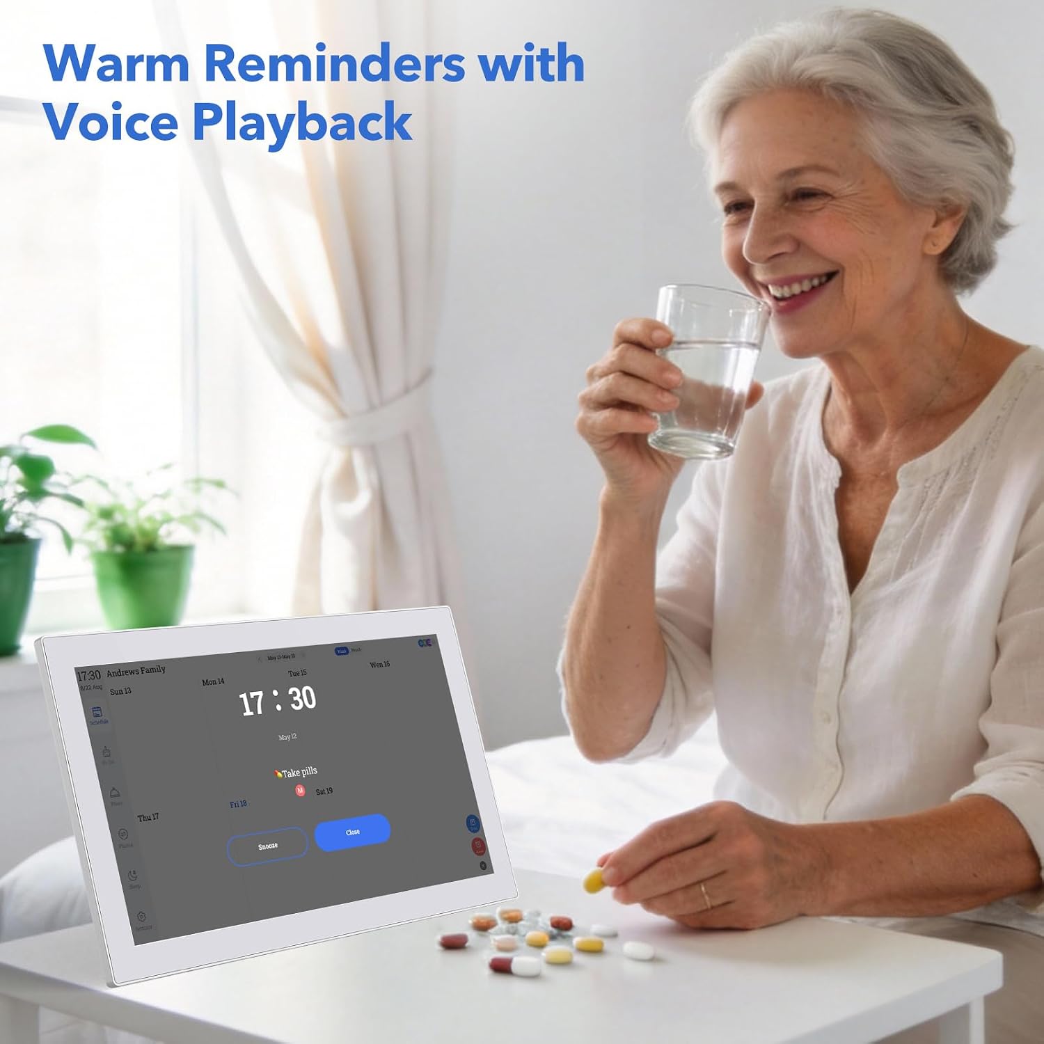Digital Calendar Smart Planner, Electronic Calendars with 21.5 in Touch Screen Interactive Chore Chart for Family Schedule Photo Share, APP Phone Sync, WiFi Meal Planners Wall & Desk Mountable