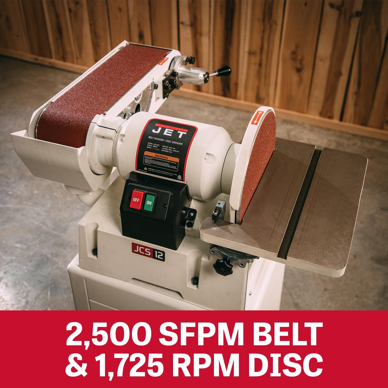 JET 6' x 48' Belt & 12' Disc Sander, Closed Stand, 1-1/2 HP, 115/230V 1Ph (JSG-6CS)