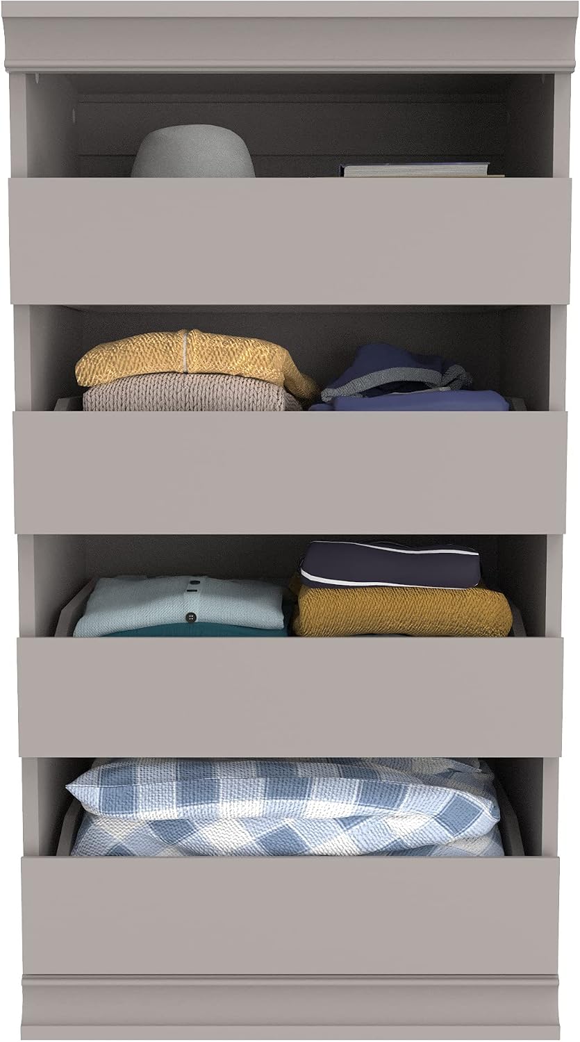ClosetMaid 4598 Modular Storage Stackable Unit with 4 Drawers, Taupe