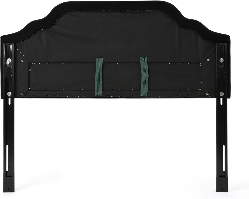 Christopher Knight Home Silas Velvet Headboard, Queen / Full, Black / Black