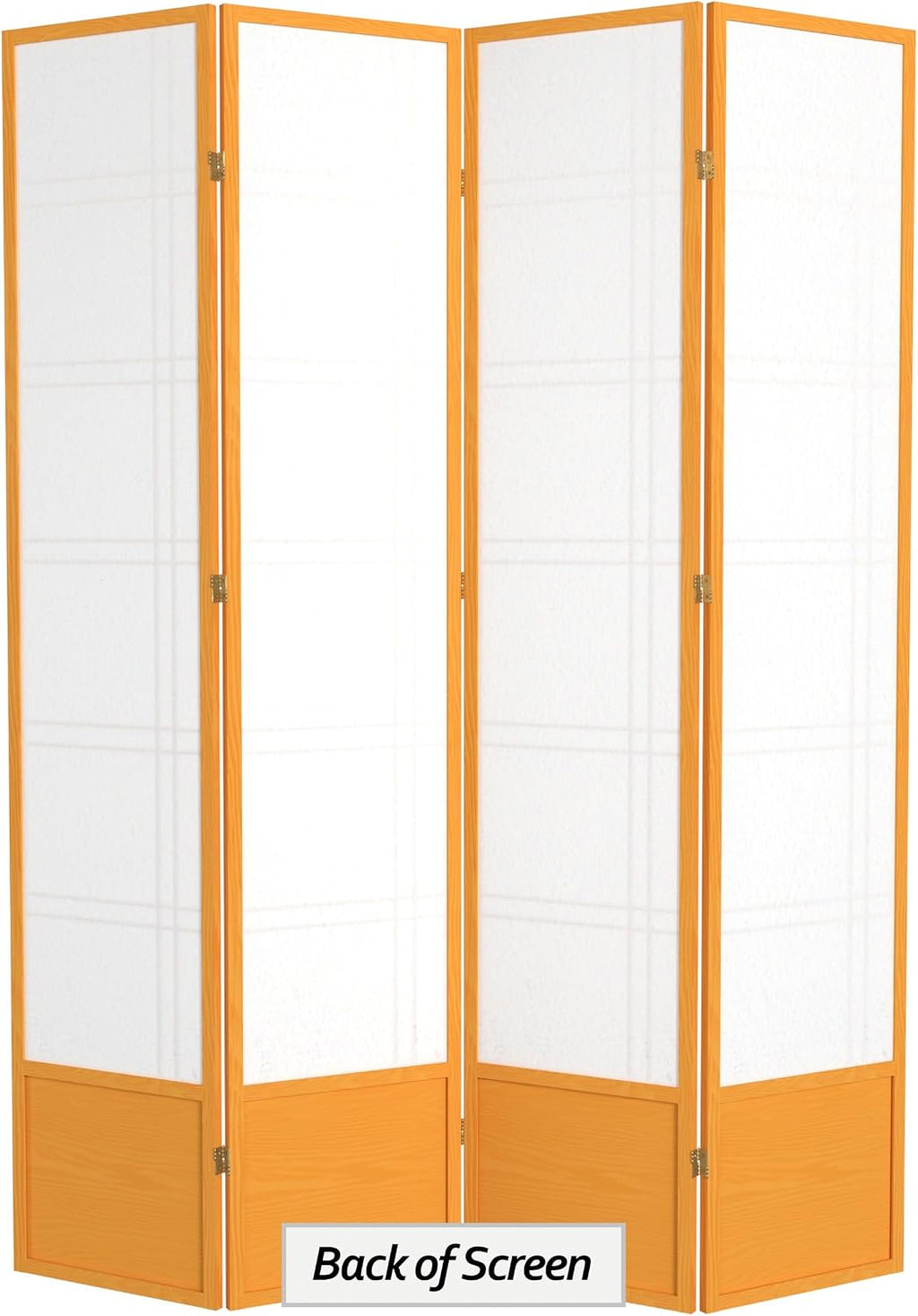 Red Lantern 7 ft. Tall Double Cross Shoji Screen - Honey - 4 Panels