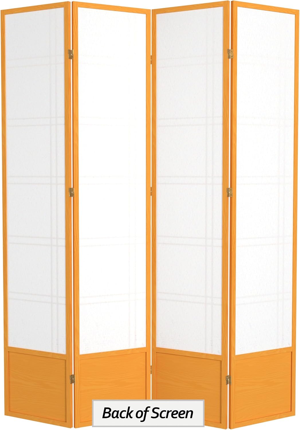 Red Lantern 7 ft. Tall Double Cross Shoji Screen - Honey - 4 Panels