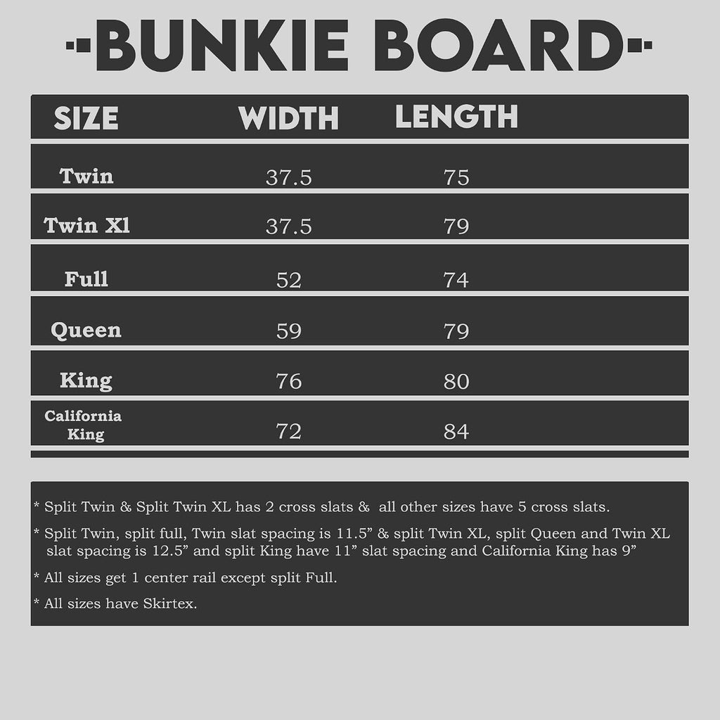 1.5' Split Wood Bunkie Board Full(Fold) Size, Bunkieboard for Bed Support - Fully Assembled, Low Profile Support, Slats Design for Ventilation, Box Spring Alternative