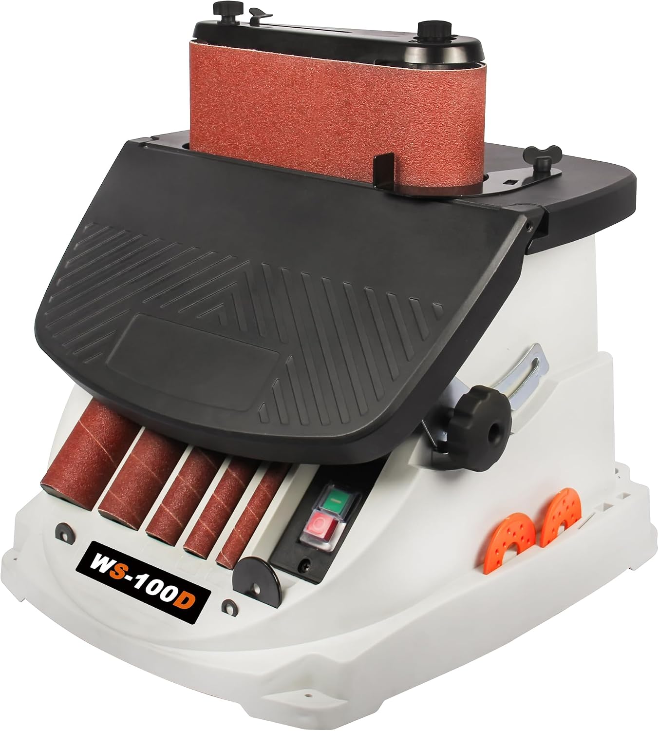 4 x 24 Belt & Oscillating Spindle Sander, KAKA INDUSTRIAL WS-100D | 5 sanding sleeves included