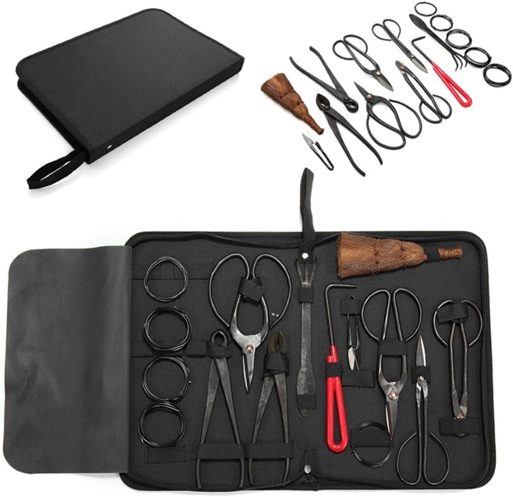 Bonsai Pruning Tool Set Shear Garden Extensive Cutter Carbon Steel Scissors Kit with Nylon Case for Home Garden Pruning Tools