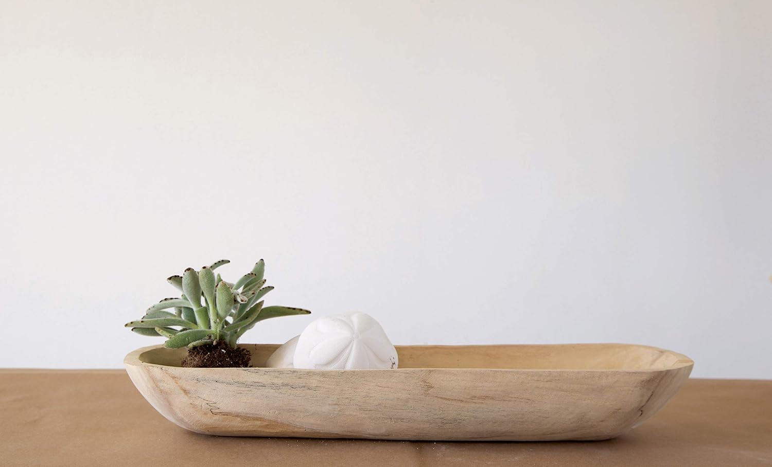 Creative Co-Op Paulownia Wood Oval Bowl | Brown | 22.75' L x 6' W x 3.25' H | (Pack of 4)