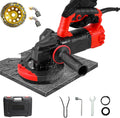 Concrete Grinder Set, Handheld Floor Polisher, 115mm Concrete Surface Planer with Dust Extraction Shroud, 1200W 9000RPM Angle Grinder Kit with Dust Shroud, Diamond Grinding Wheel