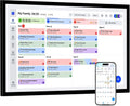 Digital Calendar Wall Touch Screen 15.6' HD Smart Family Planner | Whole-Family Schedule Sync, Chore Rewards & Meal Planning, Zero Subscription Fees, Photo Frame