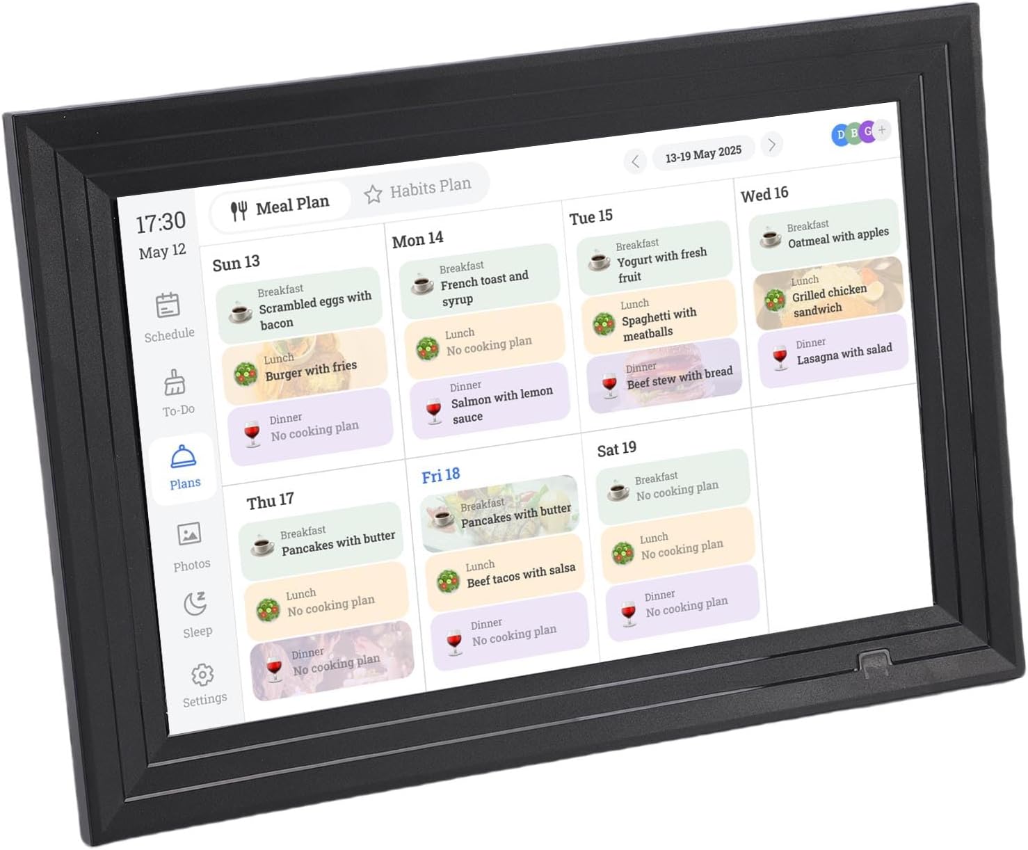 Aramox 10.1 Inch Smart Digital Calendar Touchscreen Wall Planner with AI Photo Repair Sync Family Schedule Organizer for Home Office Kids Chore Chart