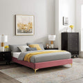 Modway MOD-6305-DUS Sutton Twin Performance Velvet Bed Frame, Dusty Rose