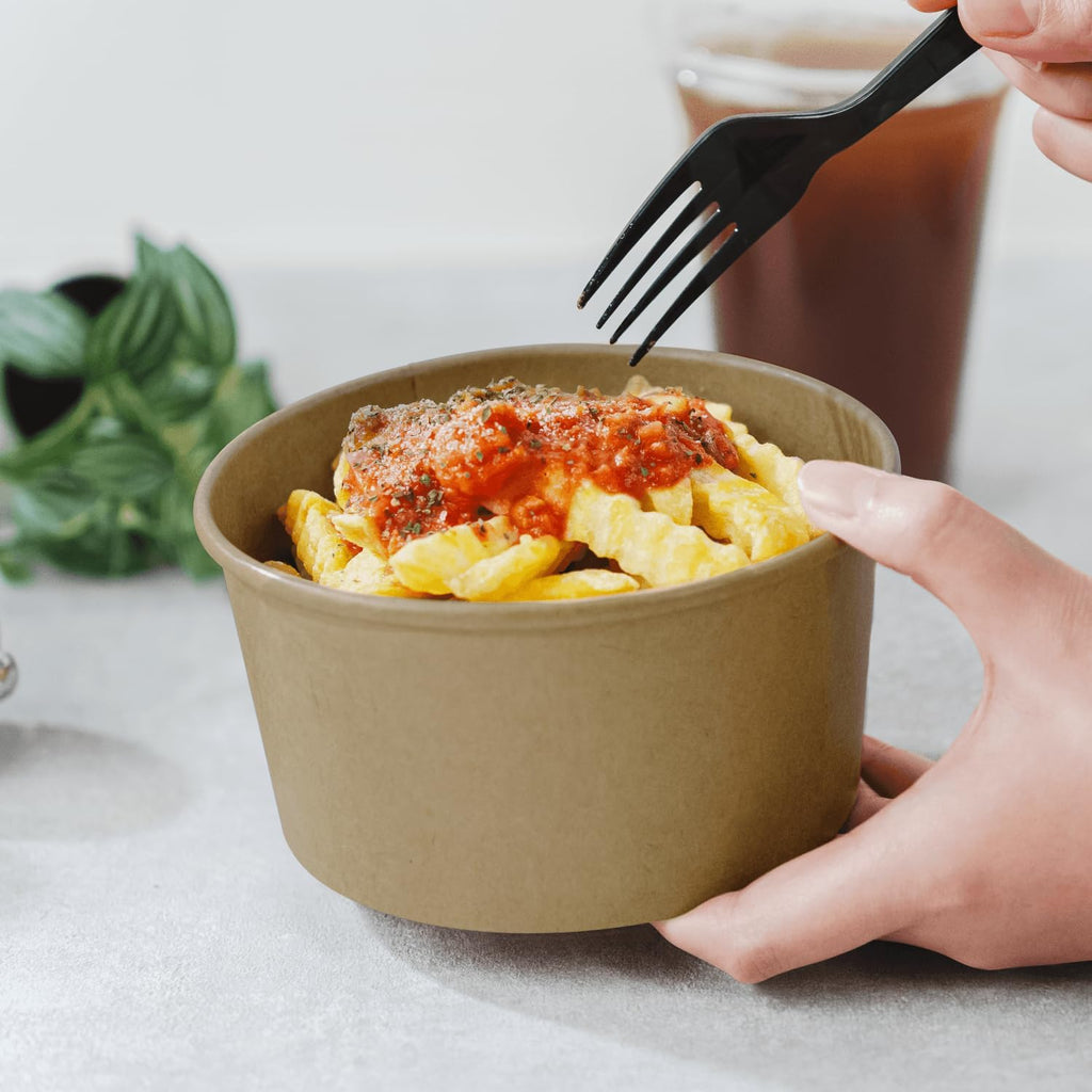 Karat Double Poly Lined Paper Soup Containers - Leak-Proof Food Storage for Hot or Cold Meals - Ideal for Ice Cream, Soup, Salad - Case of 600 (24oz)
